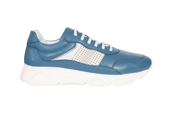 J2035 Blanc-bleu Modèles de chaussures de sport et de confort pour hommes, Collection de chaussures de sport et de confort pour hommes en cuir