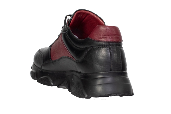 J2035 Black - Bordo Мужские модели спортивной и комфортной обуви, Кожаная мужская спортивная и комфортная обувь Коллекция