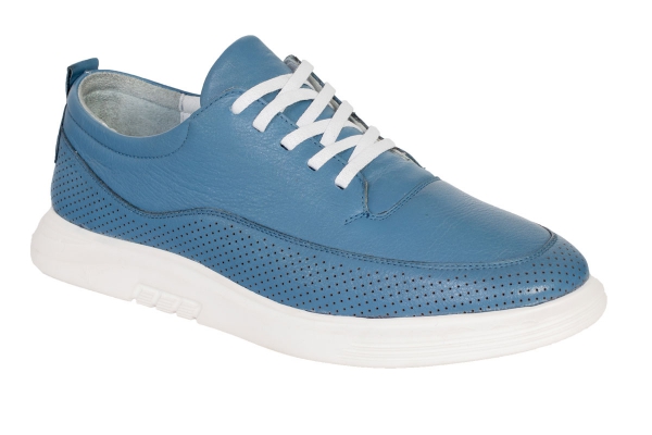 J2061 Blue Men's Sports and Comfort Shoes Models, Leather Men's Sports and Comfort Shoes Collection