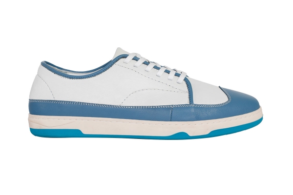 J2075 White - Blue Men's Sports and Comfort Shoes Models, Leather Men's Sports and Comfort Shoes Collection