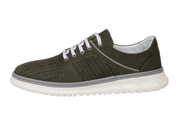 J2255 Nubuck Khaki Sport Shoes - Chaussures Jacobson  - chaussures, sandales, chaussons