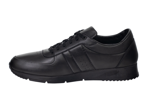 JS08 Black Man Sport Shoe Models, Genuine Leather Man Sport Shoes