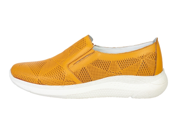 JWC2001 Yellow Women Comfort Shoes Models, Genuine Leather Women Comfort Shoes Collection 2