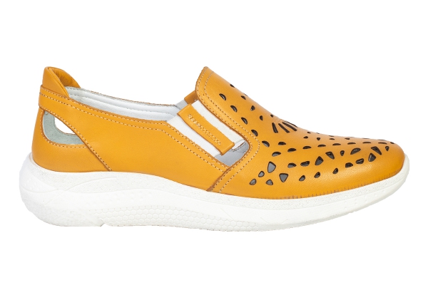 JWC2002 Yellow Women Comfort Shoes Models, Genuine Leather Women Comfort Shoes Collection 2