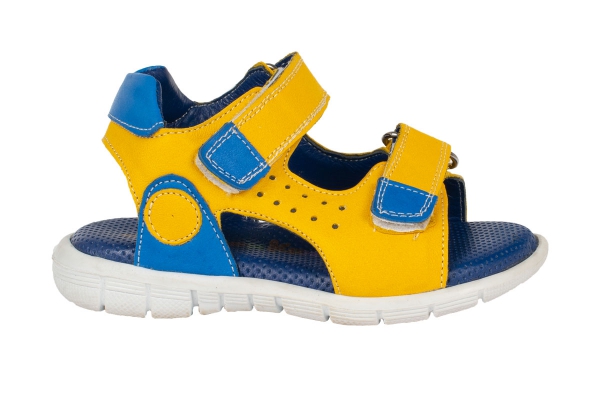 J2147 Yellow - Navy Blue Kids Sandals Models