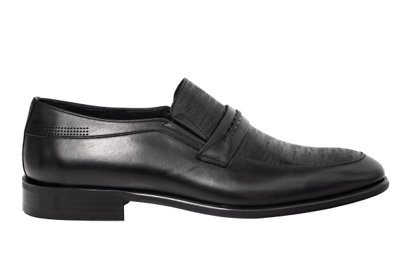 J0216 Black Antic Lzr Man Classic Shoe Models, Genuine Leather Man Classic Shoes