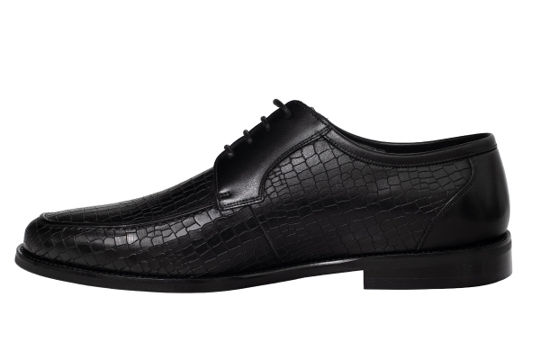 J2063 Black Croco Classic shoes - Chaussures Jacobson  - chaussures, sandales, chaussons