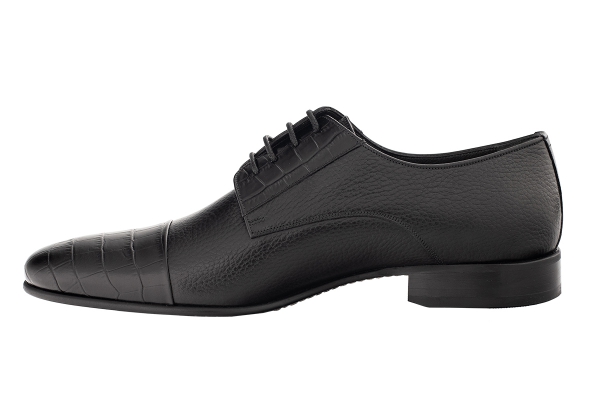 J3309 Black Croco - Black Gutti Man Classic Shoe Models, Genuine Leather Man Classic Shoes