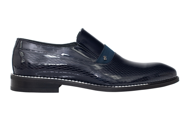 J9708 Blue Patent Satin أحذيه كلاسيكيه - أحذية جاكوبسون - حذاء, صندل, شبشب