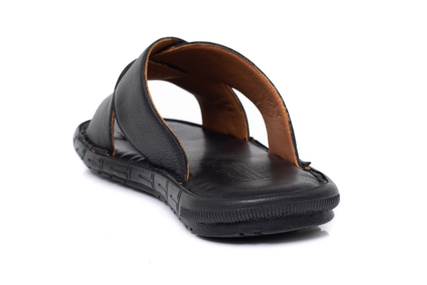 J1416 Black Man Sandals Slippers Models, Genuine Leather Man Sandals Slippers Collection