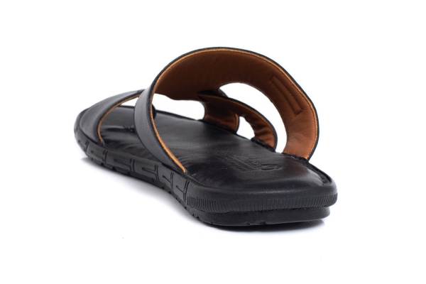 J1921 Black Man Sandals Slippers Models, Genuine Leather Man Sandals Slippers Collection