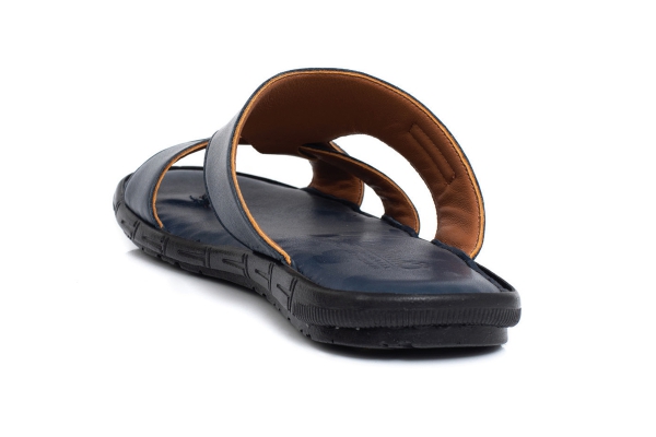 J1921 Navy Blue Man Sandals Slippers Models, Genuine Leather Man Sandals Slippers Collection