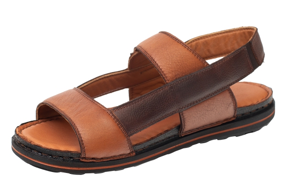 J2121 Tan - Nubuck Tan Man Sandals Slippers Models, Genuine Leather Man Sandals Slippers Collection 2