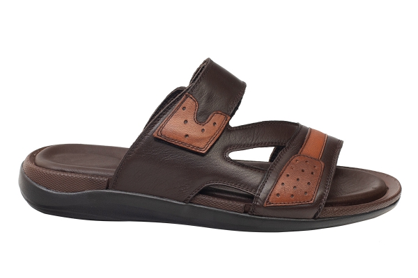 J2140 Brown - Tan Man Sandals Slippers Models, Genuine Leather Man Sandals Slippers Collection 2