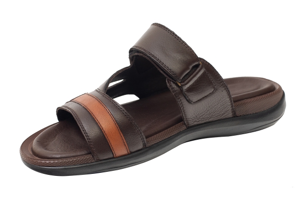 J2140 Brown - Tan Man Sandals Slippers Models, Genuine Leather Man Sandals Slippers Collection 2