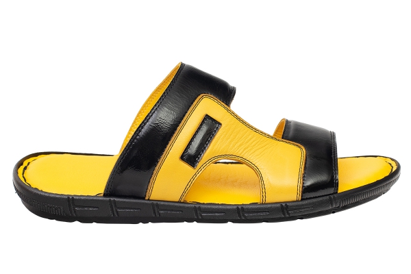 J2175 Yellow - Rgn Black Modèles de Sandales et chaussons pour hommes,collection de chaussons sandales homme en cuir véritable 2