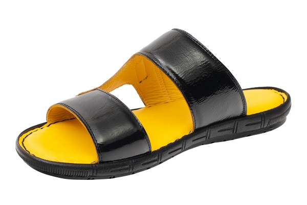 J2175 Yellow - Rgn Black Modèles de Sandales et chaussons pour hommes,collection de chaussons sandales homme en cuir véritable 2