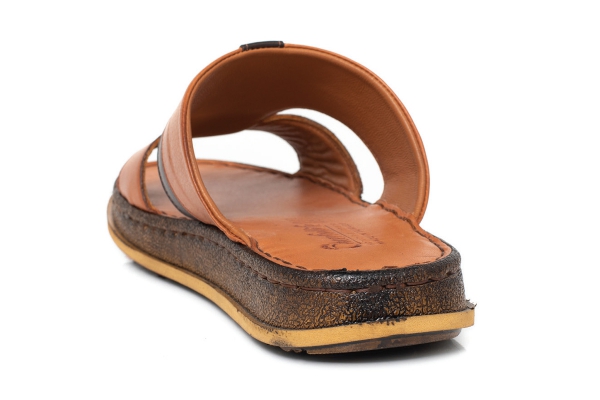 J2050 Tan - Brown Man Sandals Slippers Models, Genuine Leather Man Sandals Slippers Collection
