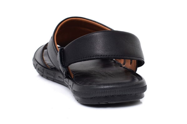 J2095 Black Man Sandals Slippers Models, Genuine Leather Man Sandals Slippers Collection