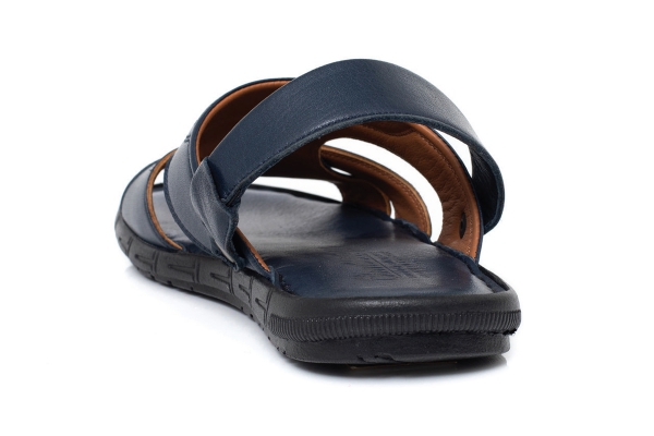 J2095 Navy Blue Man Sandals Slippers Models, Genuine Leather Man Sandals Slippers Collection