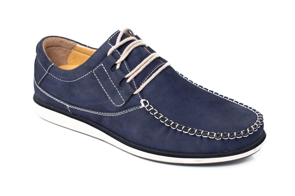 J721 Nubuck Navy Blue Man Shoe Models, Genuine Leather Man Shoes Collection