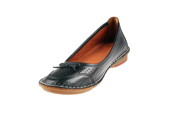 J1003 أسود Women Comfort Shoes Models, Genuine Leather Women Comfort Shoes Collection