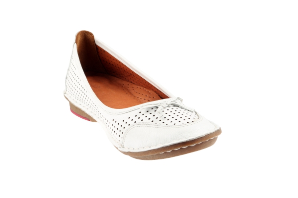 J1003 ابيض Women Comfort Shoes Models, Genuine Leather Women Comfort Shoes Collection