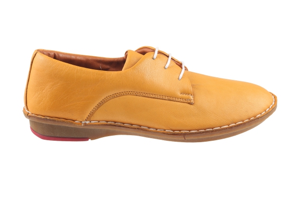 J1005-2 Yellow Women Comfort Shoes Models, Genuine Leather Women Comfort Shoes Collection