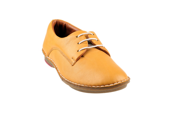J1005-2 Yellow Women Comfort Shoes Models, Genuine Leather Women Comfort Shoes Collection