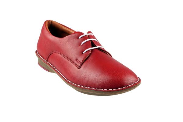 J1005-2 Brick Red Women Comfort Shoes Models, Genuine Leather Women Comfort Shoes Collection