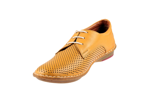J1005 Yellow Women Comfort Shoes Models, Genuine Leather Women Comfort Shoes Collection