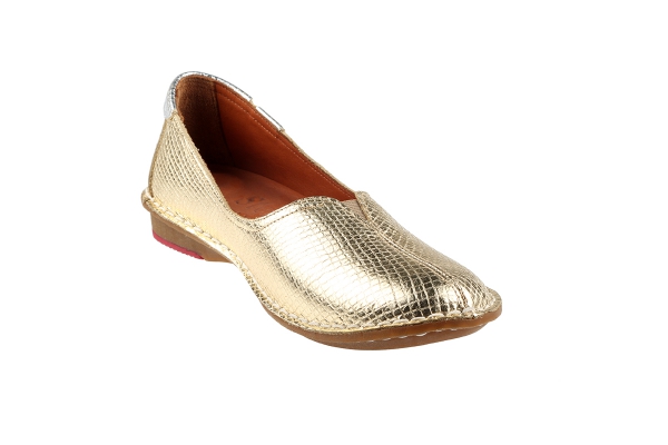 J1006-1 Gold Women Comfort Shoes Models, Genuine Leather Women Comfort Shoes Collection