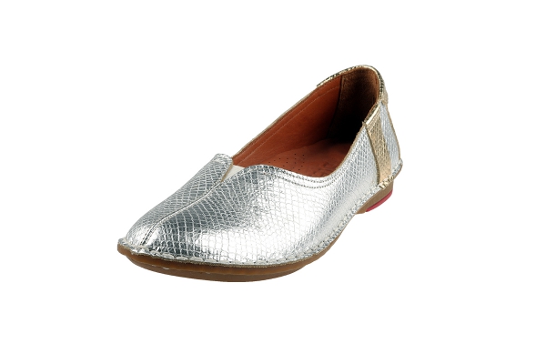 J1006-1 Silver Women Comfort Shoes Models, Genuine Leather Women Comfort Shoes Collection