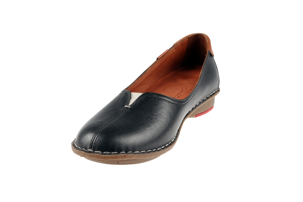 J1006-1 أسود Women Comfort Shoes Models, Genuine Leather Women Comfort Shoes Collection