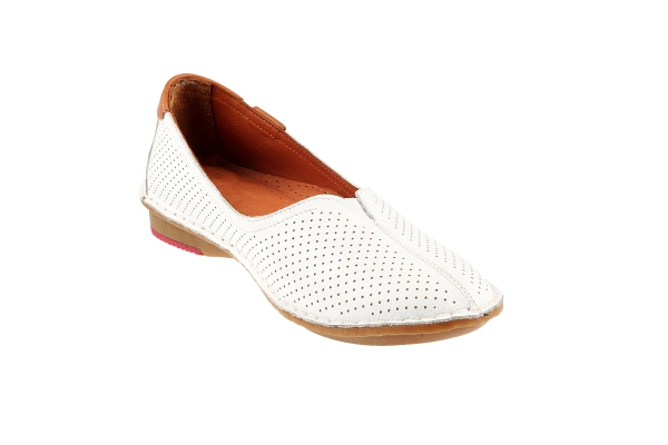 J1006 ابيض Women Comfort Shoes Models, Genuine Leather Women Comfort Shoes Collection