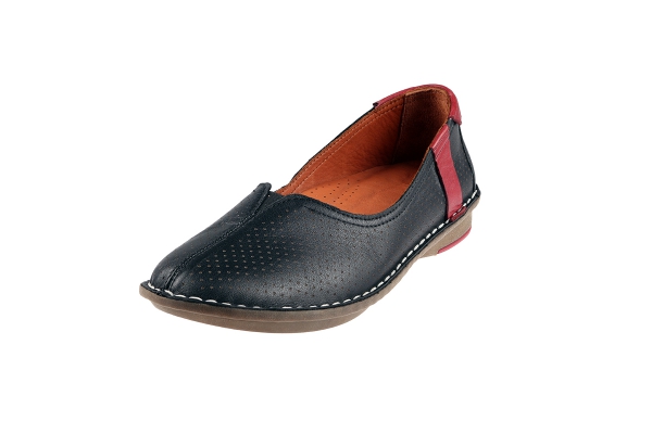 J1006 أسود Women Comfort Shoes Models, Genuine Leather Women Comfort Shoes Collection