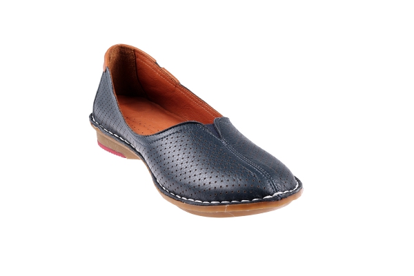 J1006 ازرق غامق Women Comfort Shoes Models, Genuine Leather Women Comfort Shoes Collection