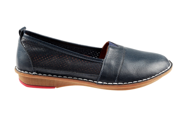J1007 ازرق غامق Women Comfort Shoes Models, Genuine Leather Women Comfort Shoes Collection