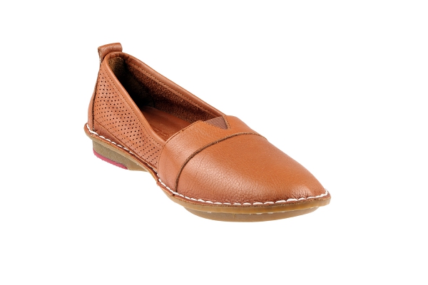 J1007 Rust Brown Women Comfort Shoes Models, Genuine Leather Women Comfort Shoes Collection