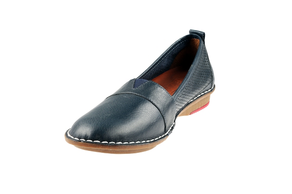 J1007 ازرق غامق Women Comfort Shoes Models, Genuine Leather Women Comfort Shoes Collection