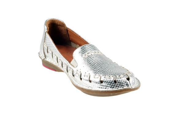 J1008 Silver Women Comfort Shoes Models, Genuine Leather Women Comfort Shoes Collection