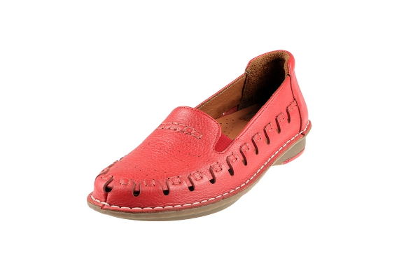 J1008 Red Women Comfort Shoes Models, Genuine Leather Women Comfort Shoes Collection