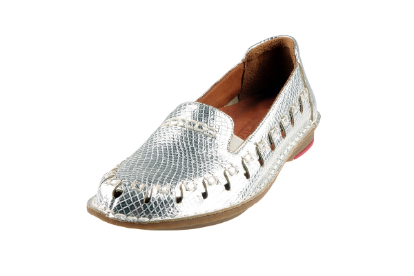 J1008 Silver Women Comfort Shoes Models, Genuine Leather Women Comfort Shoes Collection