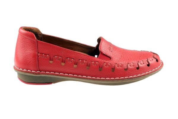 J1008 Red Women Comfort Shoes Models, Genuine Leather Women Comfort Shoes Collection