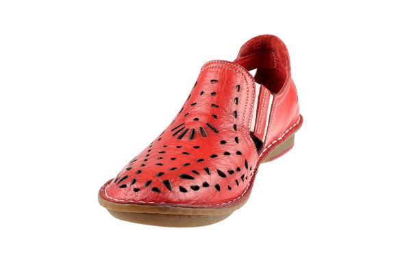 J1009 Red Women Comfort Shoes Models, Genuine Leather Women Comfort Shoes Collection