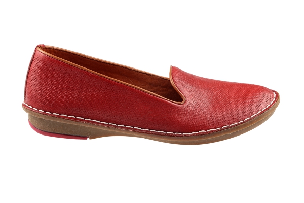 J1015 Brick Red Women Comfort Shoes Models, Genuine Leather Women Comfort Shoes Collection
