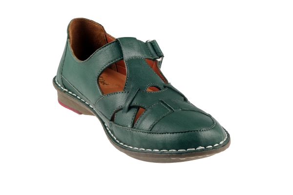 J1025 Зеленый Women Comfort Shoes Models, Genuine Leather Women Comfort Shoes Collection