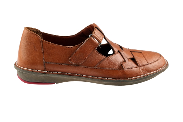 J1025 Rust Brown Women Comfort Shoes Models, Genuine Leather Women Comfort Shoes Collection