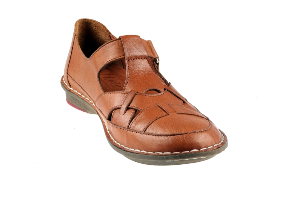 J1025 Rust Brown Women Comfort Shoes Models, Genuine Leather Women Comfort Shoes Collection