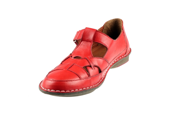 J1025 Red Women Comfort Shoes Models, Genuine Leather Women Comfort Shoes Collection